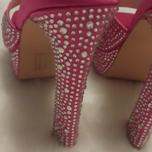 Pink Rhinestone Platform Heels - Picture 6 of 15